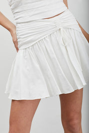 SIDE RUCHED RUFFLE SKORT