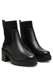 Liam Black Sock Chunky Chelsea Boots