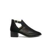Rosalyn Black Block Heeled Cut Out Sandal