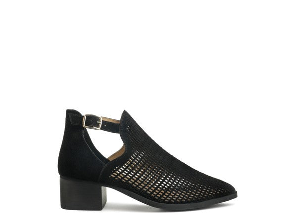 Rosalyn Black Block Heeled Cut Out Sandal