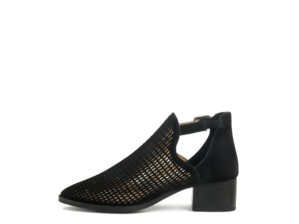 Rosalyn Black Block Heeled Cut Out Sandal