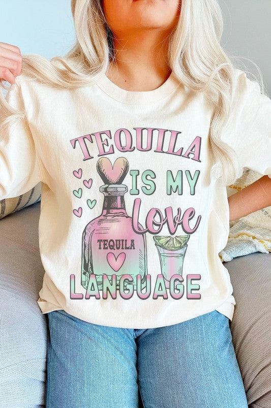 Tequila Love Language Oversized Graphic Tee
