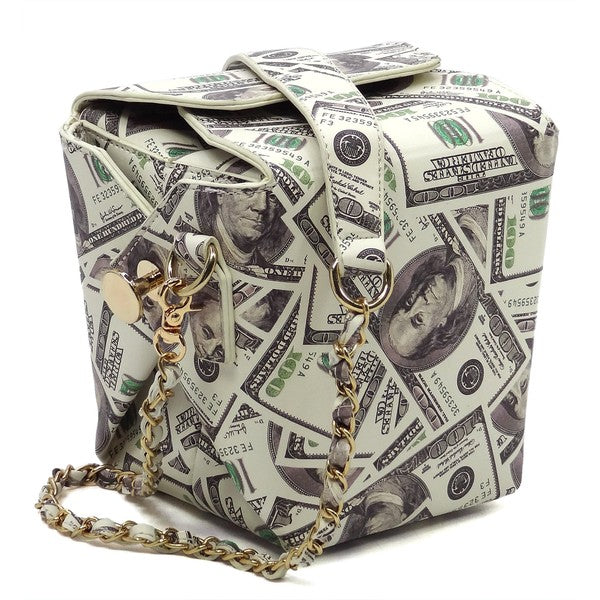 Lucky 100 Dollar Bills Takeout Box Chain Bag