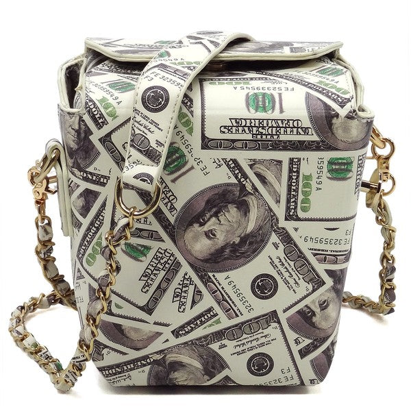 Lucky 100 Dollar Bills Takeout Box Chain Bag