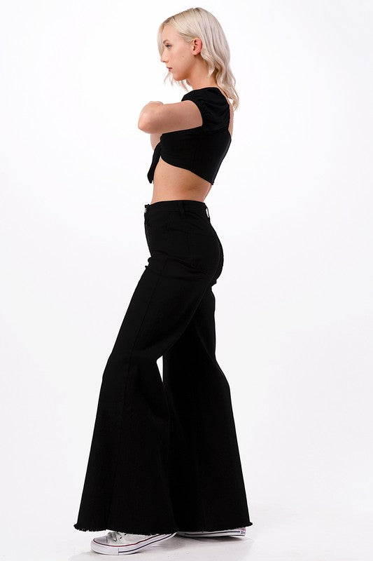 Wide Leg Flare Denim Jeans Pants