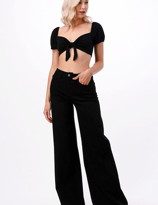 Wide Leg Flare Denim Jeans Pants