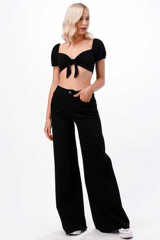 Wide Leg Flare Denim Jeans Pants
