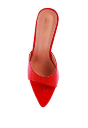 French Cut High Heel Croc Slides