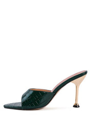 French Cut High Heel Croc Slides