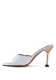 French Cut High Heel Croc Slides