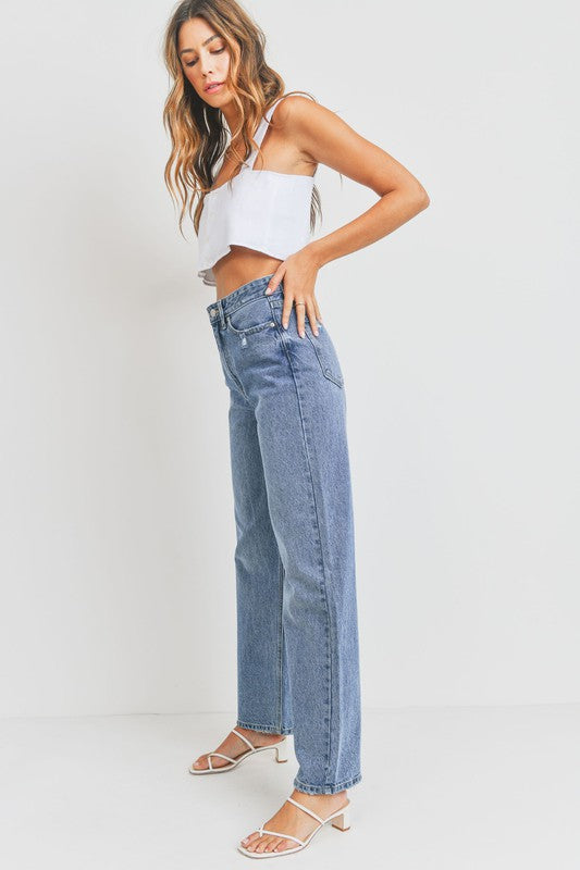 HIGH WAISTED SKATER JEANS