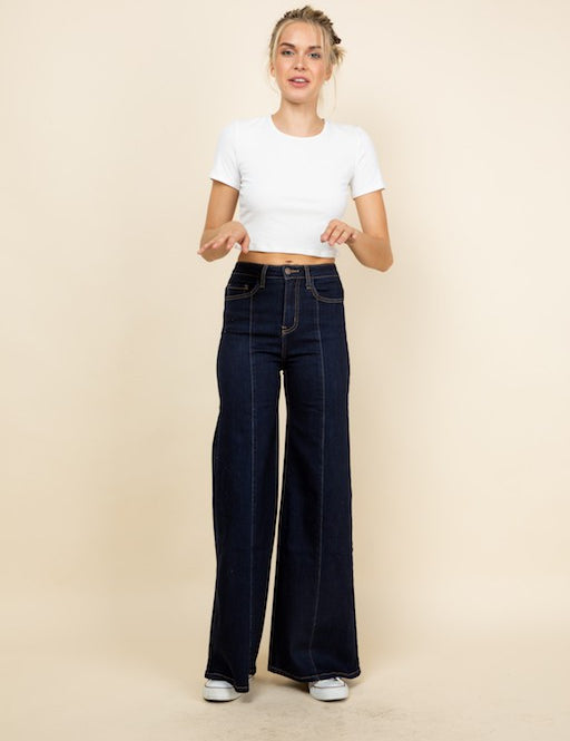 Wide Leg Flare Denim Jeans Pants