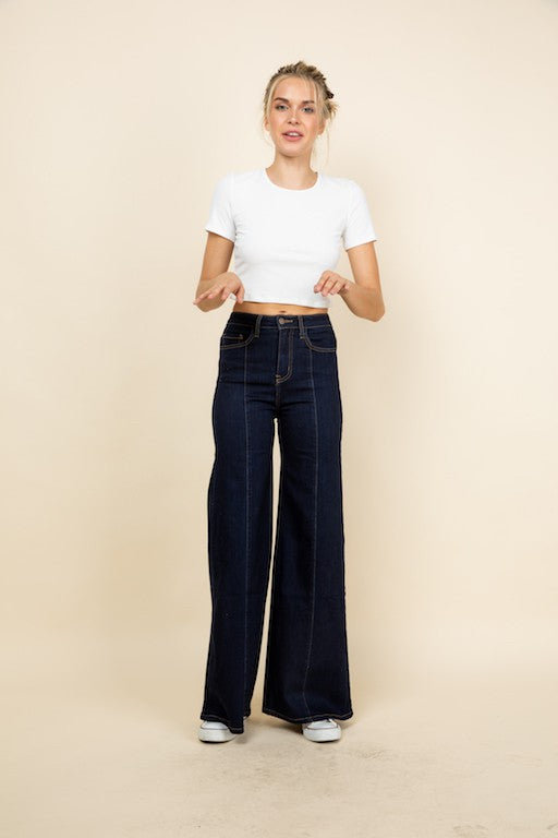 Wide Leg Flare Denim Jeans Pants