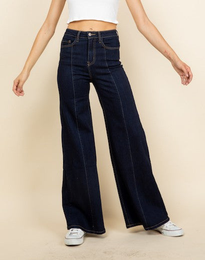 Wide Leg Flare Denim Jeans Pants