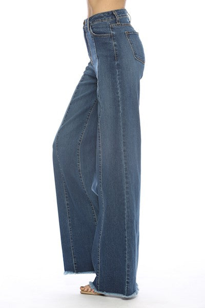 Wide Leg Flare Denim Jeans Pants