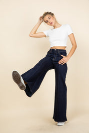Wide Leg Flare Denim Jeans Pants