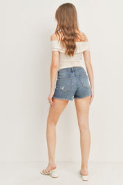 MR DISTRESSED MINI JEAN SHORTS