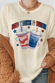 Red White and Brew 4th of July Graphic Tee