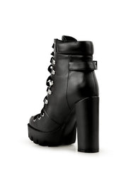 Willow Cushion Collared Lace Up High Ankle Boots