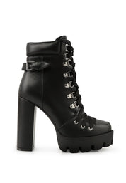 Willow Cushion Collared Lace Up High Ankle Boots