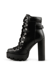 Willow Cushion Collared Lace Up High Ankle Boots