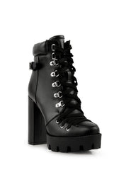 Willow Cushion Collared Lace Up High Ankle Boots
