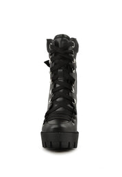 Willow Cushion Collared Lace Up High Ankle Boots
