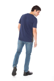 Knee Rip Slim Taper Denim Jeans