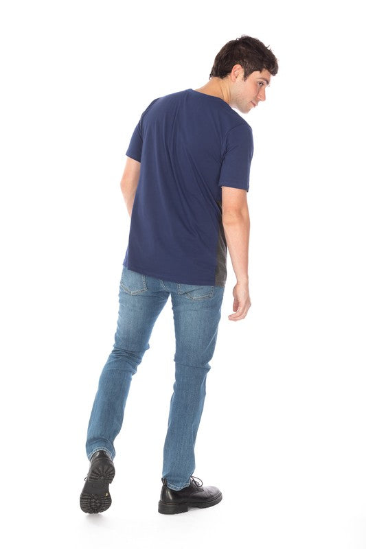 Knee Rip Slim Taper Denim Jeans
