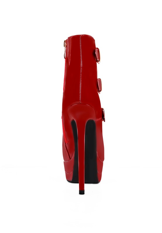 High Heeled Patent Pu Stiletto Boot