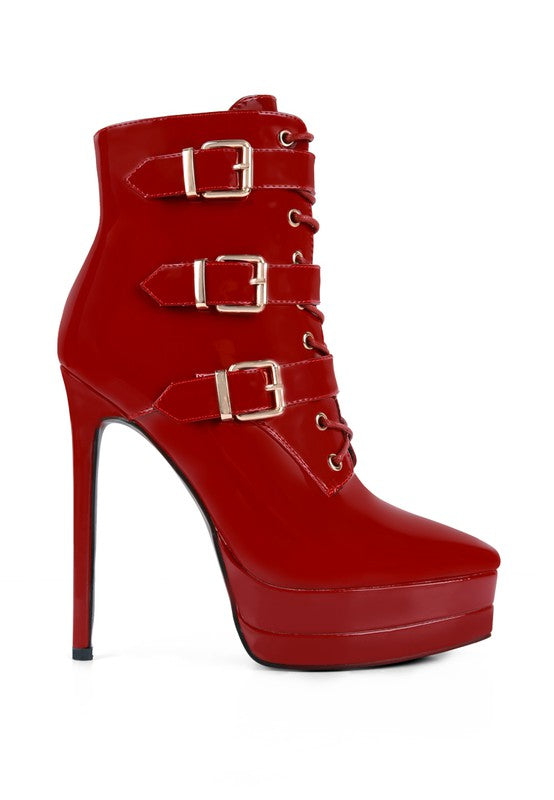 High Heeled Patent Pu Stiletto Boot