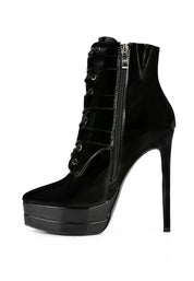 High Heeled Patent Pu Stiletto Boot