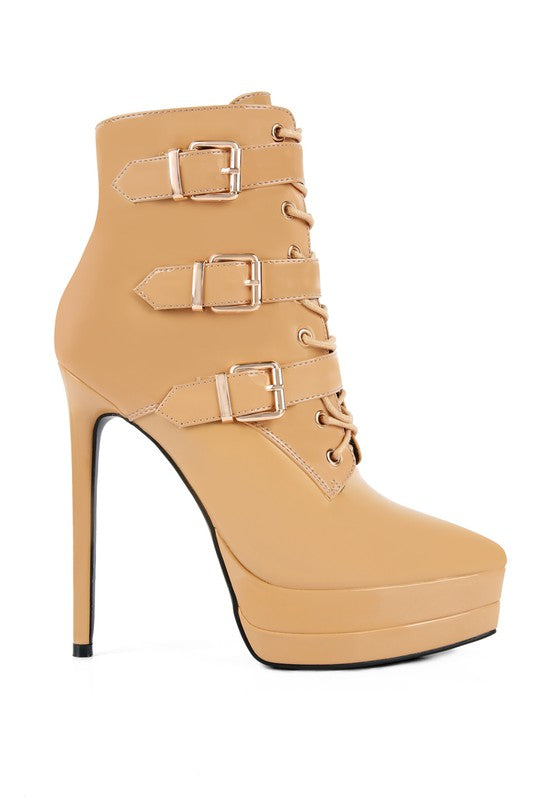 High Heeled Patent Pu Stiletto Boot