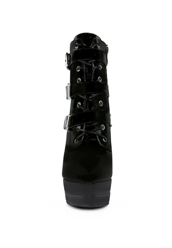 High Heeled Patent Pu Stiletto Boot