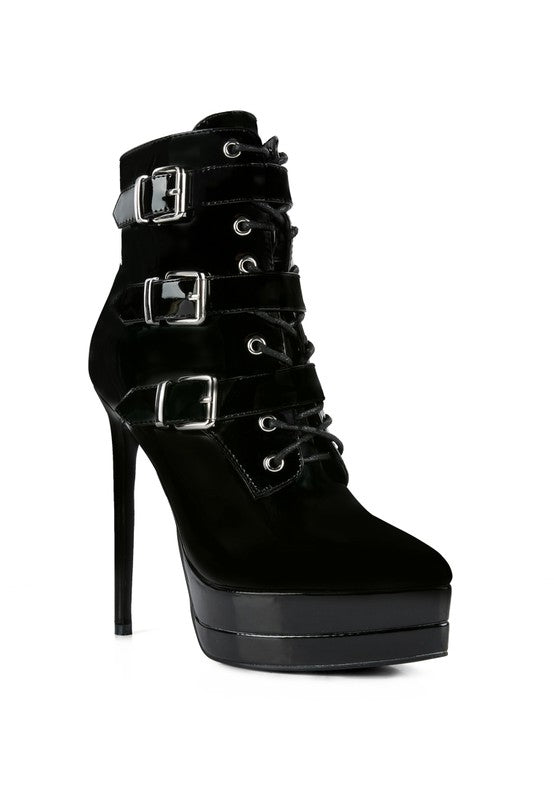 High Heeled Patent Pu Stiletto Boot