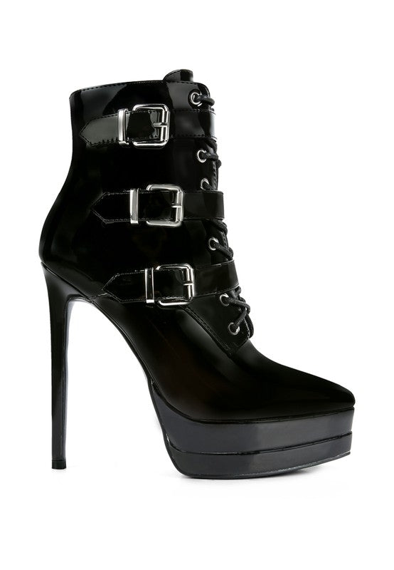 High Heeled Patent Pu Stiletto Boot