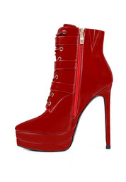 High Heeled Patent Pu Stiletto Boot