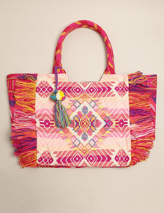 Boho Fringe Tassel Shoulder Tote Bag