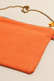 Colorful Embroidered with Beads Clutch with Chain