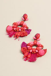 Boho Floral Beaded Drop Earrings
