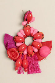 Boho Floral Beaded Drop Earrings