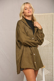 Jenna Washed Linen Button Down Shirt