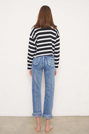 HIGH RISE CROPPED STRAIGHT JEANS