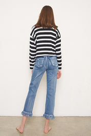 HIGH RISE CROPPED STRAIGHT JEANS