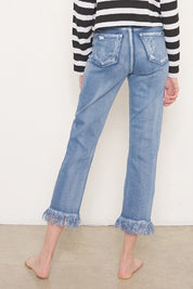 HIGH RISE CROPPED STRAIGHT JEANS