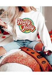 HOLLY JOLLY CHRISTMAS GRAPHIC SWEATSHIRT