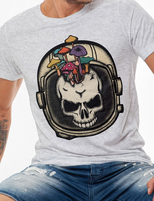 Astronaut Mushroom Skull Graphic Tee