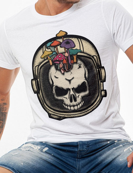 Astronaut Mushroom Skull Graphic Tee