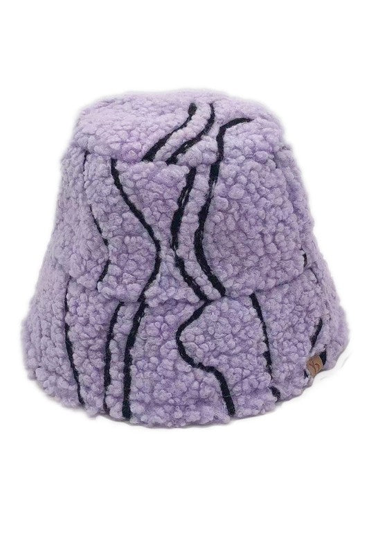 Winter Geometric Pattern Sherpa Bucket Hat
