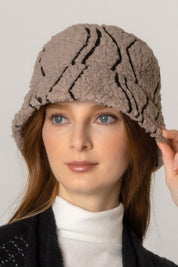 Winter Geometric Pattern Sherpa Bucket Hat